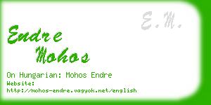 endre mohos business card